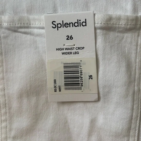 Splendid High Waist Wide Leg Crop Jean size 26 raw hem NWT - Picture 10 of 14